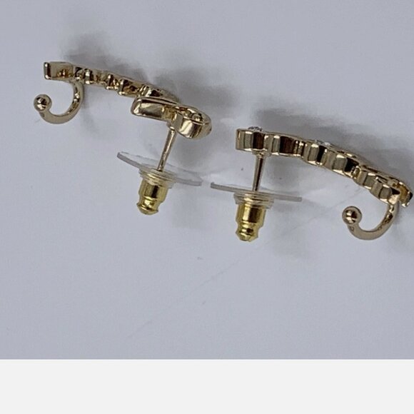 Authentic CHANEL Coco Chanel logo earrings with gold hardware Brand New - Picture 9 of 10